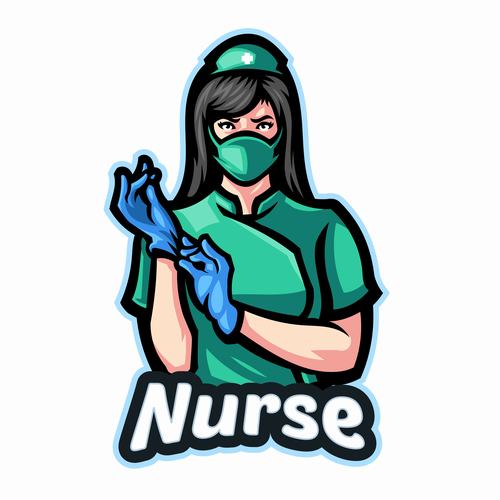 Operating room nurse cartoon icon vector