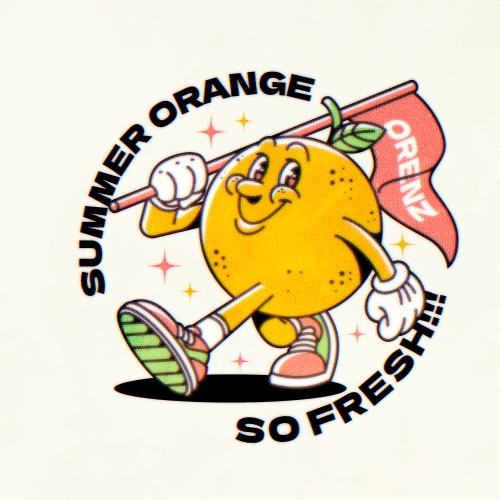 Orange fruit with flag vector