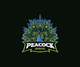 Peacock icon vector