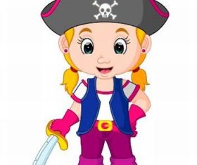 Playing the little girl vector of pirate