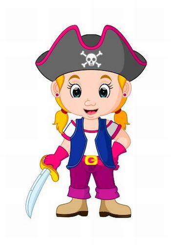 Playing the little girl vector of pirate