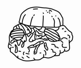 Pork tenderloin sandwich vector