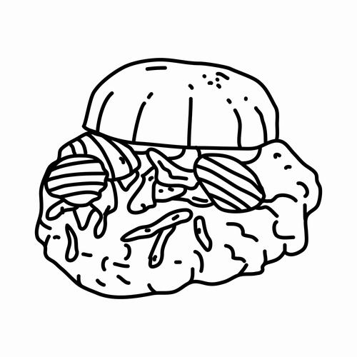 Pork tenderloin sandwich vector