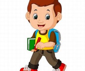 Primary school student vector returning home from school