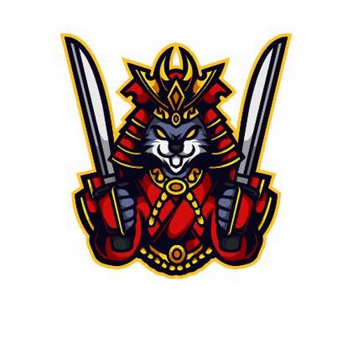 Rabbit samurai icon vector