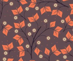 Red leaf decorative pattern vector
