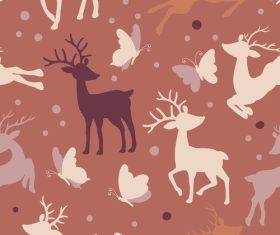 Reindeer seamless pattern vector