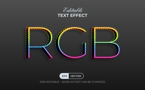 Rgb 3d text effect vector