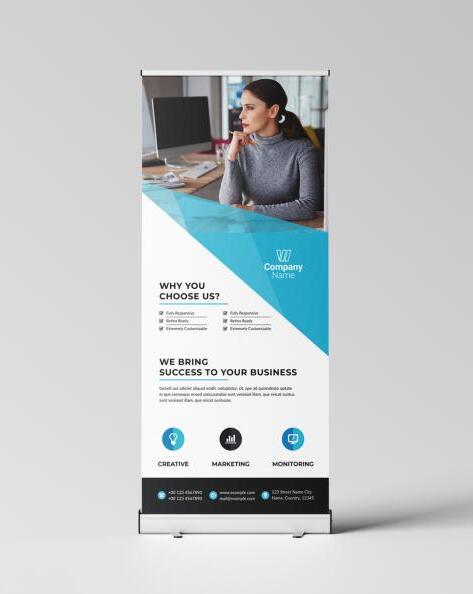 Rollup banner with graphic elements vector