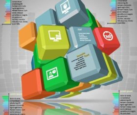 Rubiks cube style infographics vector