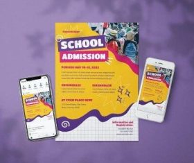 School admission education flyer vector