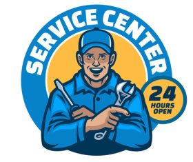 Service center worker icon vector