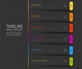 Simple minimalistic vertical timeline vector