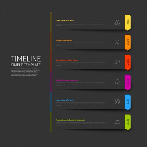 Simple minimalistic vertical timeline vector