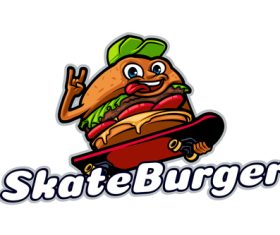 Skate burger cartoon vector