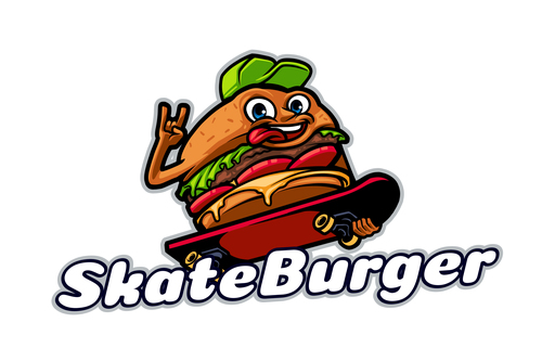 Skate burger cartoon vector