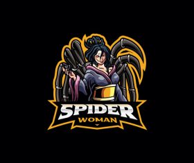 Spider woman cartoon icon vector