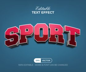 Sport 3d text effect vector