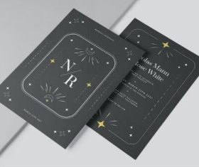 Stary night wedding invitation vector