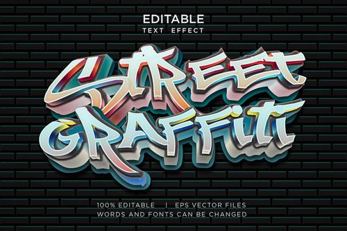 Street graffiti text effect vector