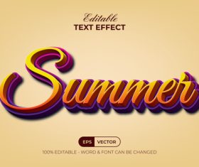 Summer 3d text effect vector