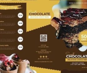 Sweet chocolate restaurant menu vector