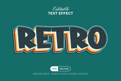 Text effect retro vector