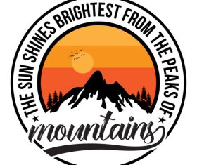 The sun shines brightest from the peaks of mountains vector