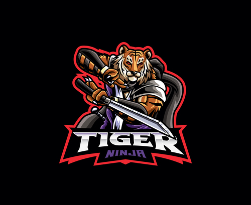Tiger ninja icon vector