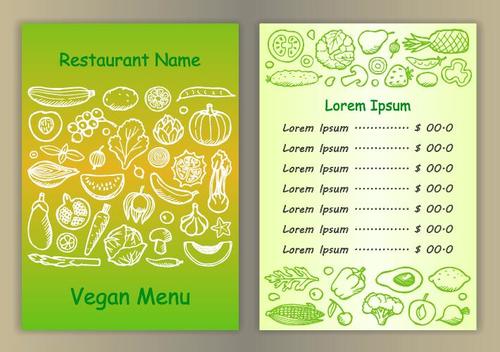 Vegan menu vector