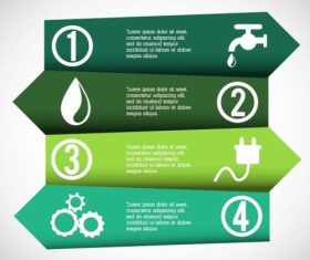 Water and electricity conservation infographics vector