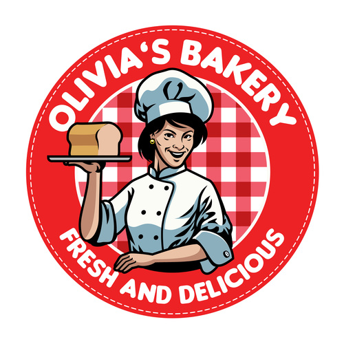Woman bakery chef icon vector