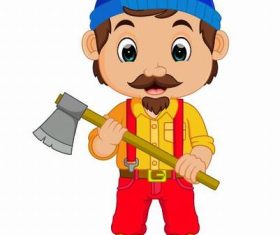 Woodcutter vector