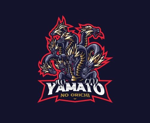Yamata no orochi cartoon icon vector