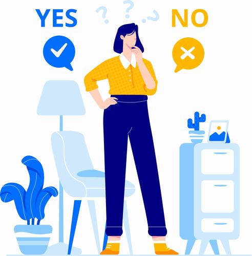 Yes or no concept illustration vector