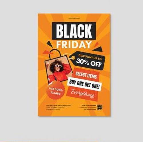 Black friday sale flyer vector