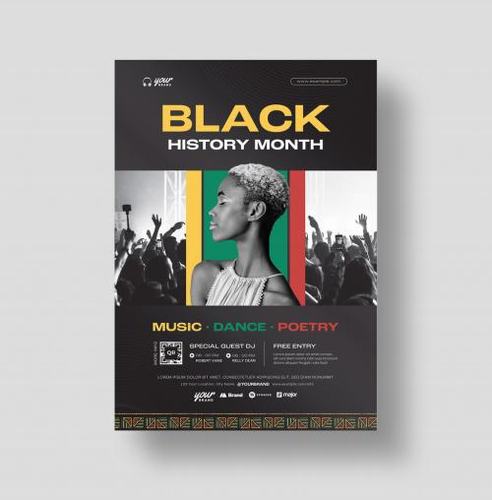 Black history month juneteenth kwanzaa flyer vector