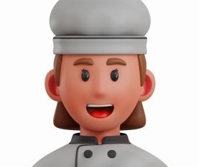 Chef 3D professions icon vector