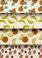 Fruit seamless patterns vector