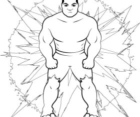 Hulk avengers black and white vector