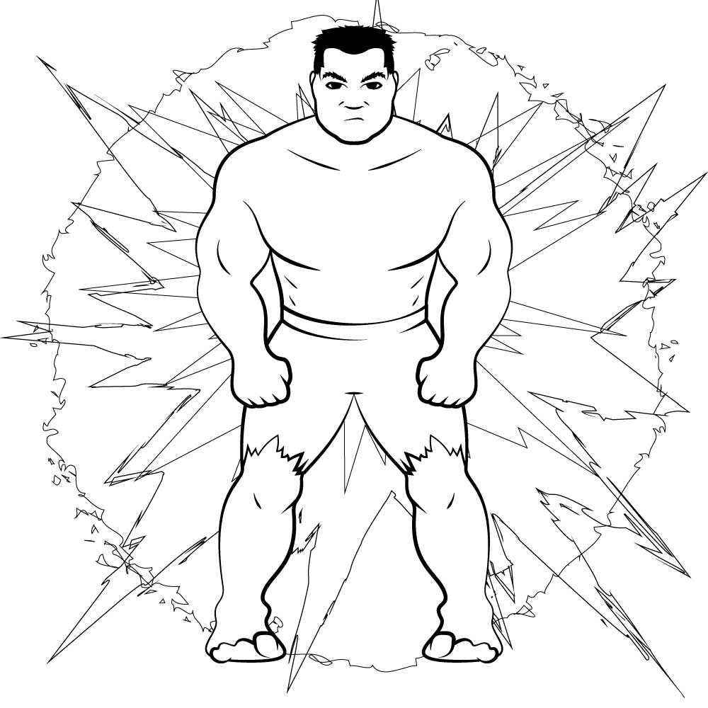 Hulk avengers black and white vector