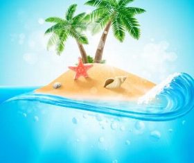 Ocean island vector