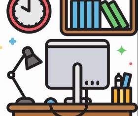 Office life icons vector