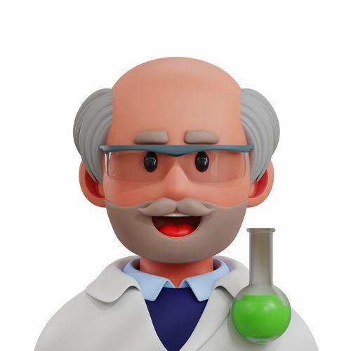 Scientist 3D professions icon vector
