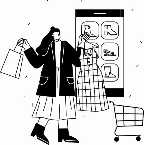 Shopping woman vector