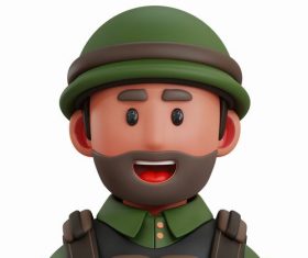 Soldier 3D professions icon vector