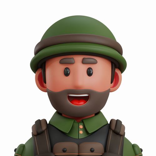 Soldier 3D professions icon vector