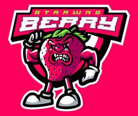 Strawngberry cartoon icon vector