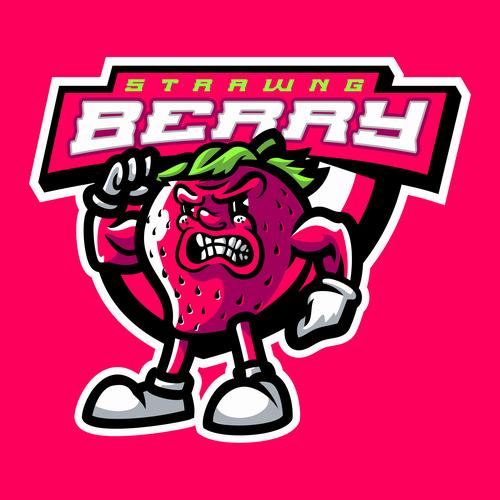 Strawngberry cartoon icon vector