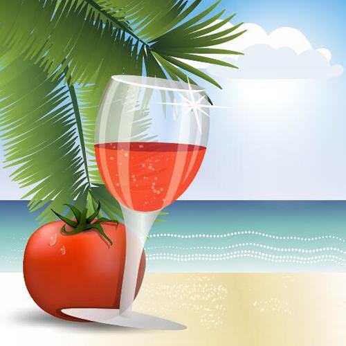 Tomato flavored summer cool drink vector